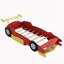 Lit plateforme simple en forme de voiture de course avec roues-1962807443