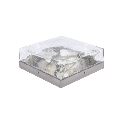 12" Flush Mount, 3-Bulbs, Shown With Glass