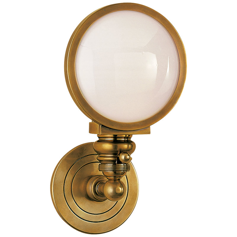Chapman & Myers Boston Head Light Sconce, Hand-Rubbed Antique Brass