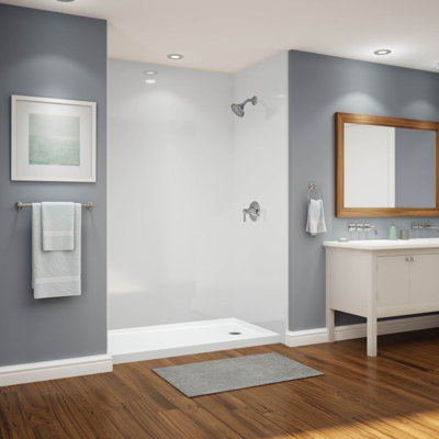 Grands murs de douche en acrylique blanc lisse
