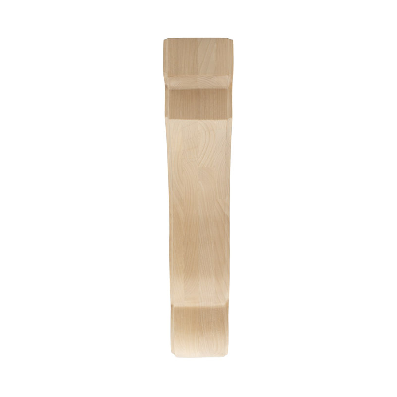 14" Unfinished Alder Traditional Plain Wood Corbel