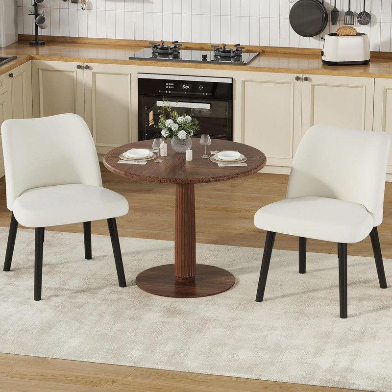 Ensemble de 2 chaises de salle à manger rembourrées en velours, chaises de cuisine en tissu avec dossier incurvé et structure en métal pour la salle à manger
