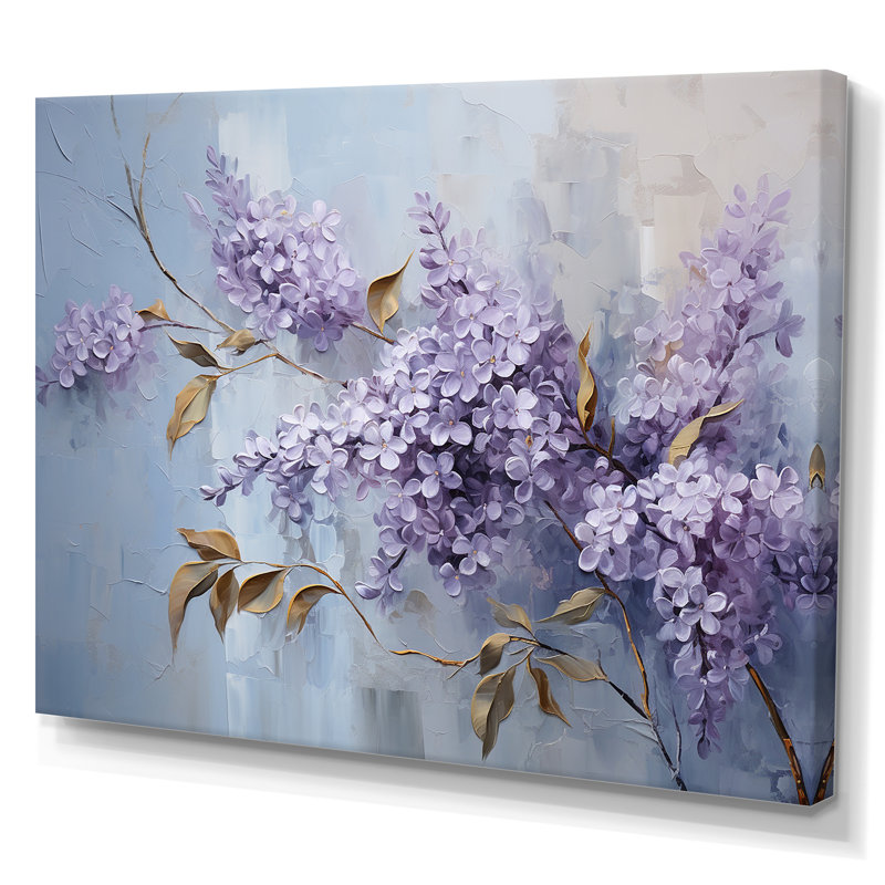Lilas mauve et mauve en fleurs II - impressions d'art lilas, Toile tendue, 16" H x 32" W