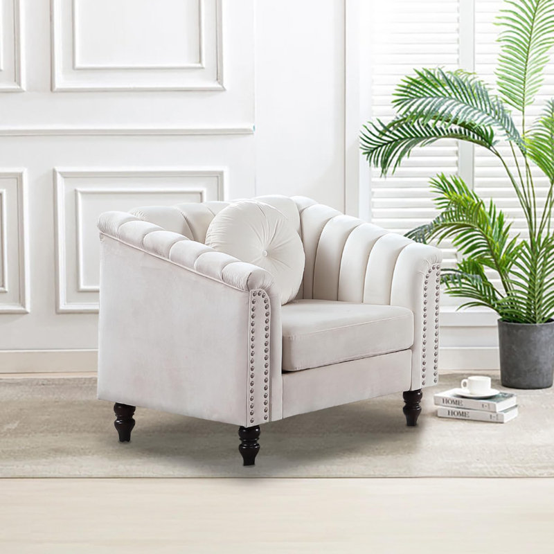 Ginelle 3-Piece White Microfiber Living Room Sofa Set