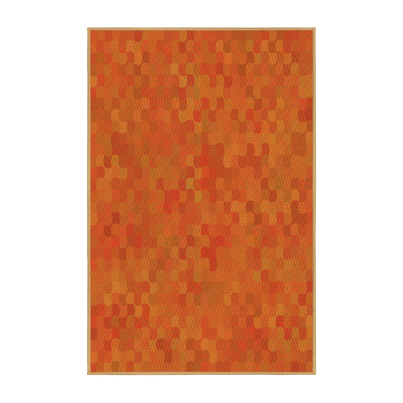 Tapis de la zone orange en laine géométrique, Rectangle 2 pi x 3 pi