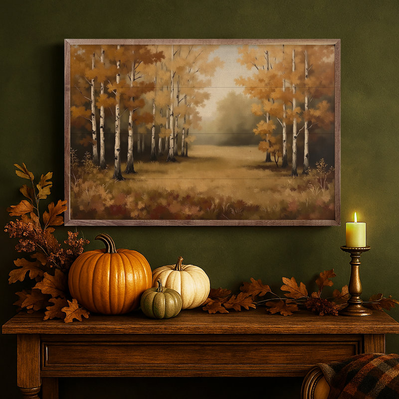 Forêt de bouleaux d'automne, H 24 po x l 36 po