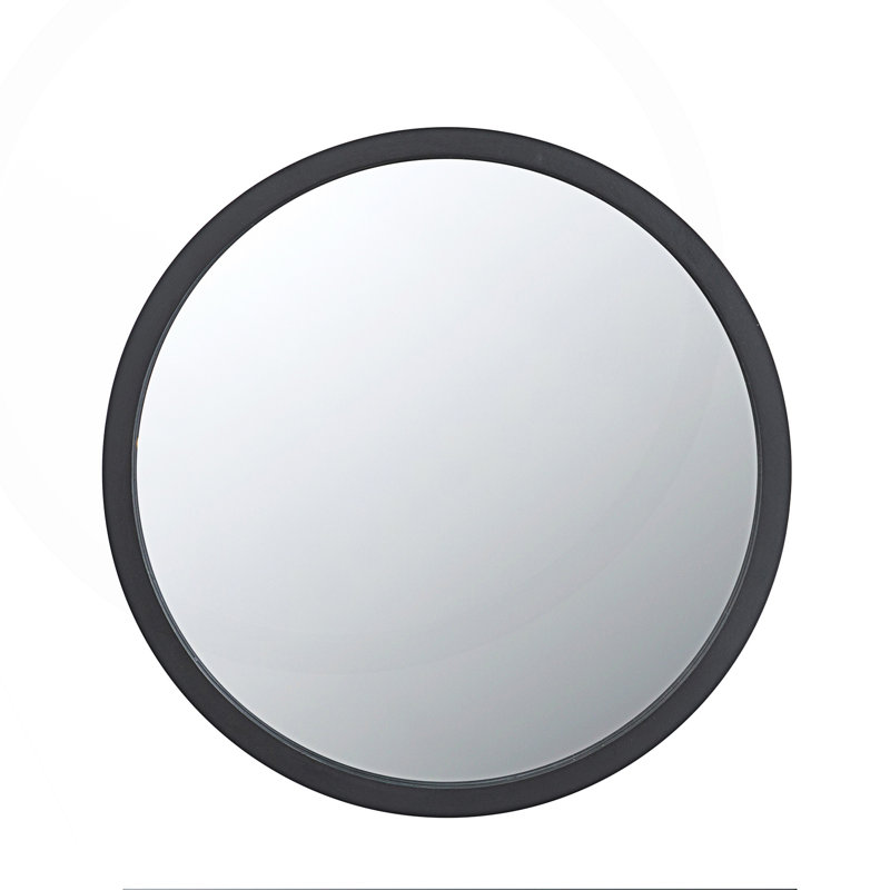 20" X 20" Circle Wall Mirror, Black