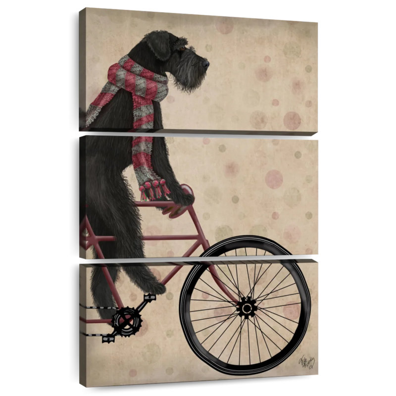Schnauzer à vélo noir, H 50 po x l 32 po