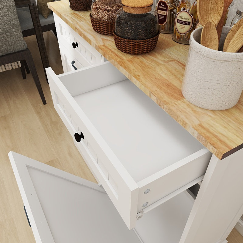 Élégante poubelle en MDF blanc à deux tiroirs pour un usage domestique polyvalent