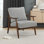 Chaise d'appoint Cardone 31 po Mid-Century avec revêtement en chenille, structure en bois d'hévéa massif, ressorts en mousse