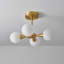 Modern 4-Light Opal Globe Glass Semi Flush Mount