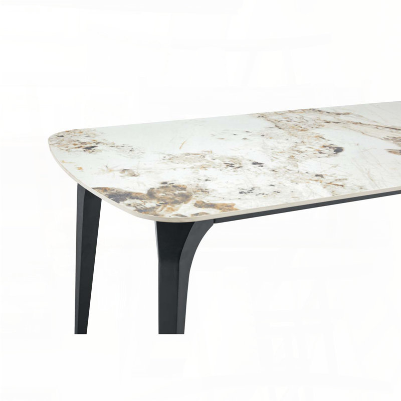 Modern Luxury Sintered Stone Dining Table (Pandora Beige), 29.9" H x 63" W x 33.5" D