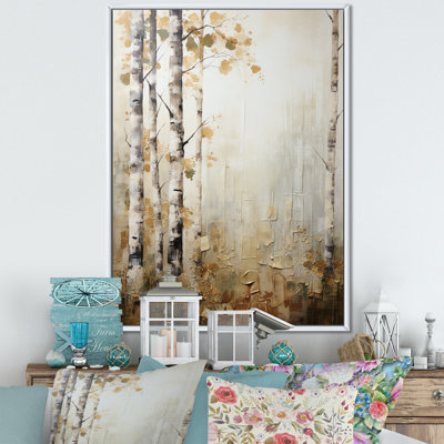 «Beige And Gold Minimalisme Forest», reproduction d'art sur toile