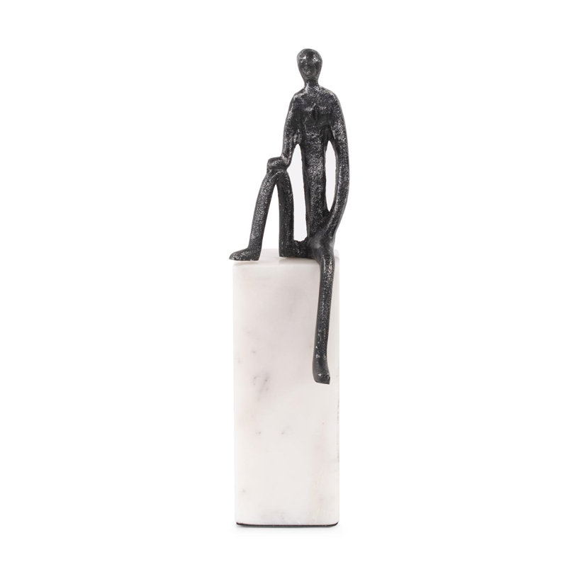 Sculpture Fware sur base en marbre blanc