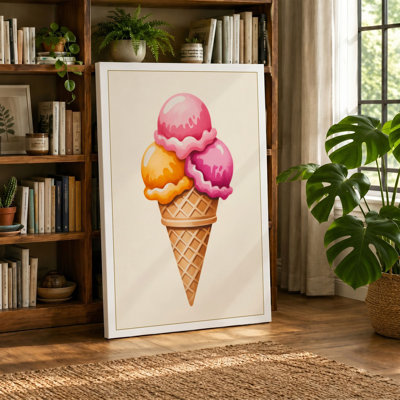 Rainbow Ice Cream Modern - Wrapped Canvas