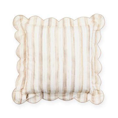 Mocha Check Reversible Scalloped Pillow