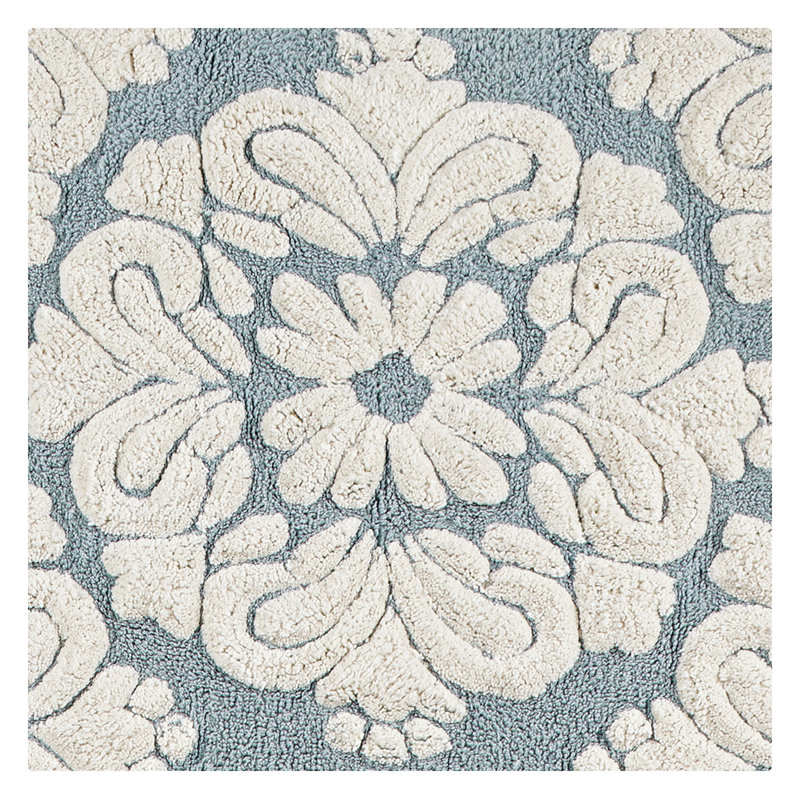 Danitra Premium 100% Cotton 1885 GSM 2-Piece Bath Rug Set, OEKO-TEX® Certified, Non-Slip Spray Latex Backing, Plush Tufted Bath Mats for Shower, Bathtub, Sink & Vanity Areas, Super Absorbent, Machine Washable, Blue