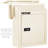 Through-The-Door Locking Drop Box, 14.2'' Door Drop Box, Door Slot Mailbox w/1.77'' Chute & Code Lock, Rainproof Steel Mail Catcher for Depositing Mail, Keys, Rents, Checks, Beige