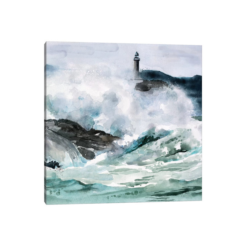 Lighthouse Waves II by Jennifer Paxton Parker - Wrapped Canvas Print, 45.72 cm H x 45.72 cm W