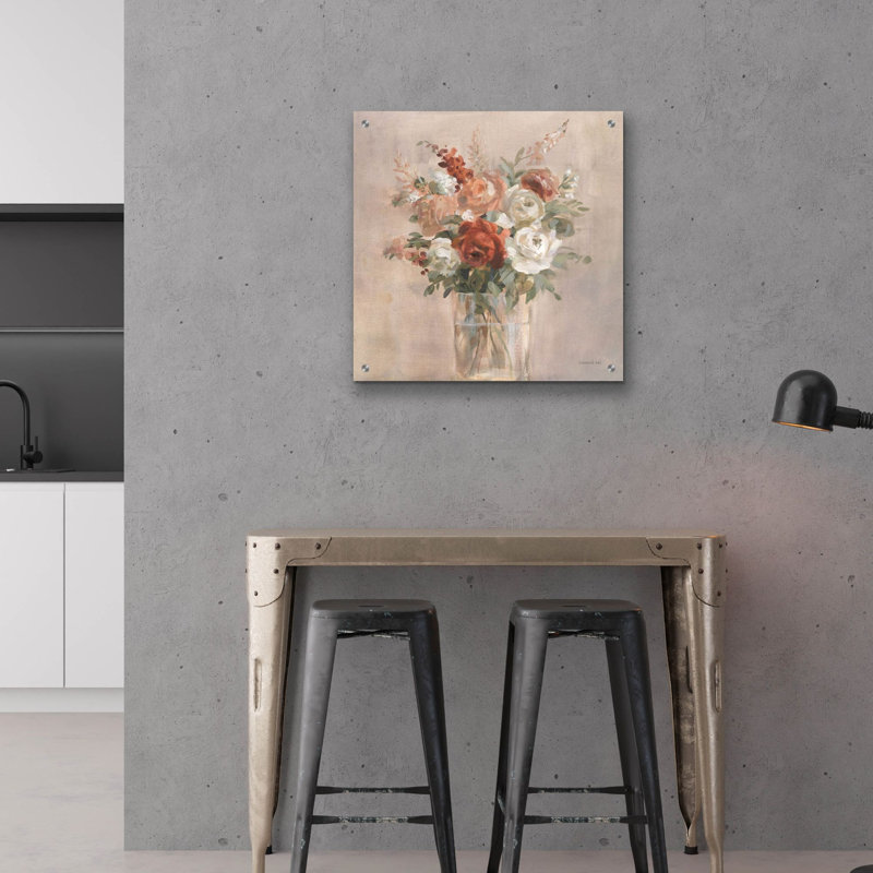 «Russet Bouquet» par Danhui Nai, art mural en verre acrylique, 24 po x 24 po