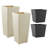 Set of 2 Tall Outdoor Planters with Removable Flower Plant Pot Liners, White