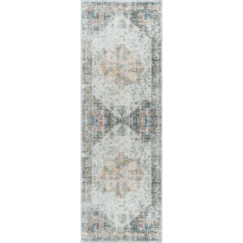 Allauddin Oriental Machine Woven Cotton/Polyester Area Rug in Gray, Rectangle 8' x 10'9"