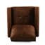 Fauteuil confortable à profil bas, bordures, noir mat, brun club confortable avec profil en microfibre