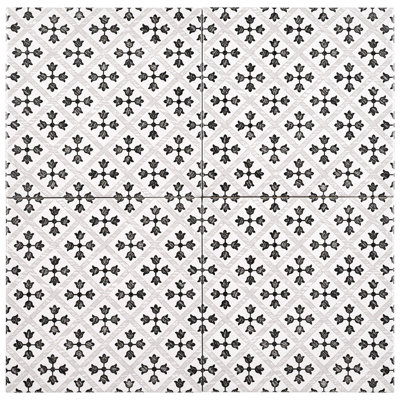 Repassage 7,5 po Carreau de porcelaine pour plancher et mur Encaustic / Square