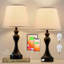 Lampes tactiles pour table de chevet - ensemble de 2, 3 lumières à intensité variable avec ports USB C + A, ampoules à DEL incluses, lampes de chevet modernes pour chambre à coucher et tables de bout