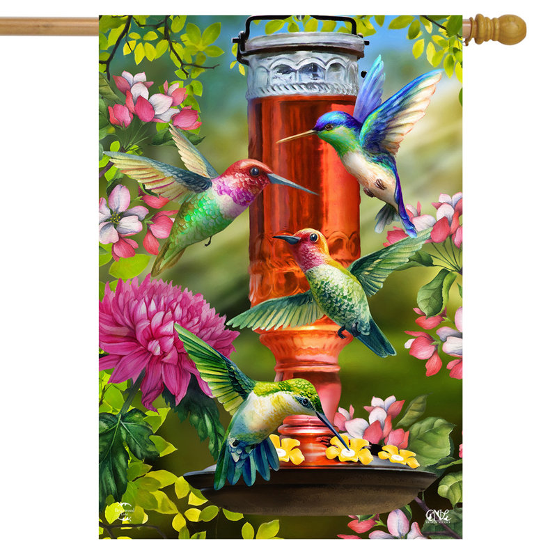 Hummingbird Feeder House Flag