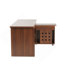 Bureau de direction en L noyer de 55,1 po, bureau en L en noyer, bureau à hauteur réglable avec tiroirs de rangement et armoire