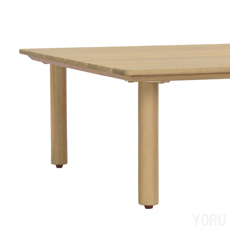 Table basse d'extérieur carrée en bois d'acacia