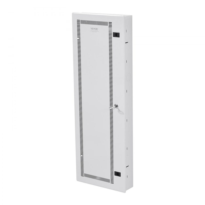 Structured Media Center Enclosure with Vented Hinged Door Cable Management, 42.91" H x 15.08" W x 3.7" D