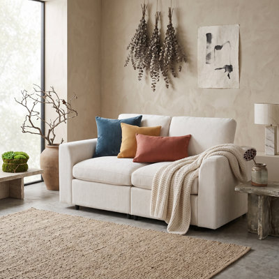72.8" Modern Chenille Loveseat Sofa, 2-Seater Couch with Solid Wood Frame, Deep Seat Upholstered Sofa with Accent Pillow, Soft Living Room Furniture for Apartment, Bedroom