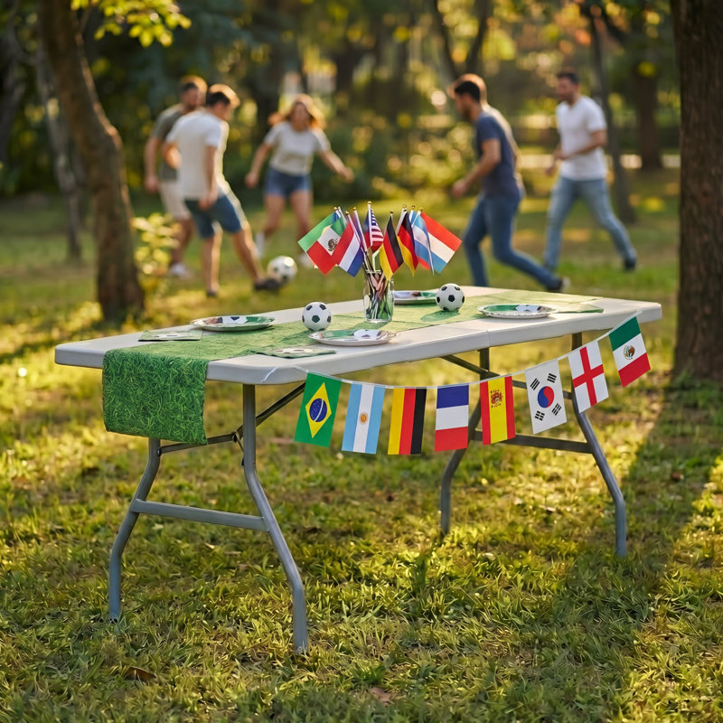 6ft Multi-Functional Folding Table Heavy Duty Metal Frame For Indoor/Outdoor Use With Carry Handle