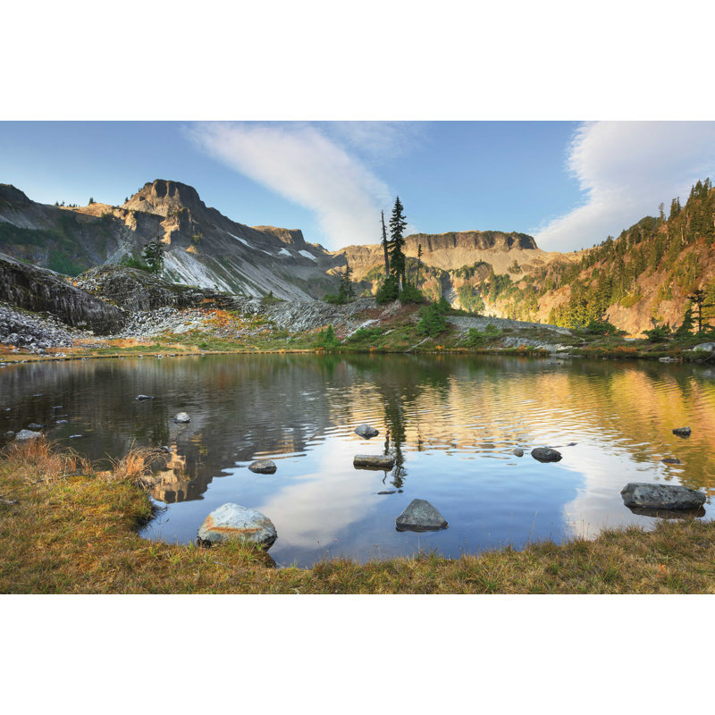 Heather Meadows en automne, H 8 po x l 12 po, Encadrement argenté, Non