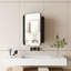 Armoire de salle de bain moderne avec tablettes réglables - Cadre en métal noir encastré 16 x 24 po-1395240673