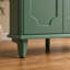 Buffet de style champêtre vert de 63 pouces avec 4 portes, charnières à fermeture douce, panneaux décoratifs et pieds fuselés surélevés-1839526296