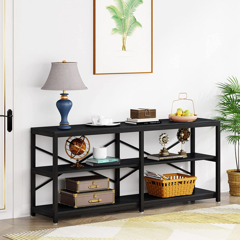 70.86'' Extra Long Console Table, Black, Black