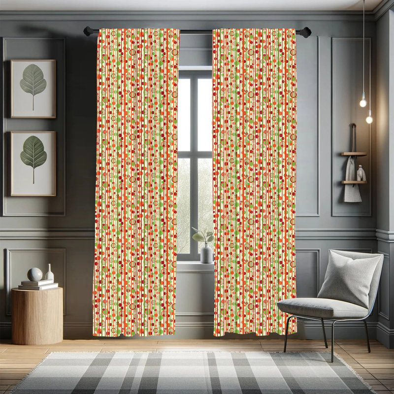 Geometric Semi-Sheer Rod Pocket Curtain Panels, 28" W x 63" L