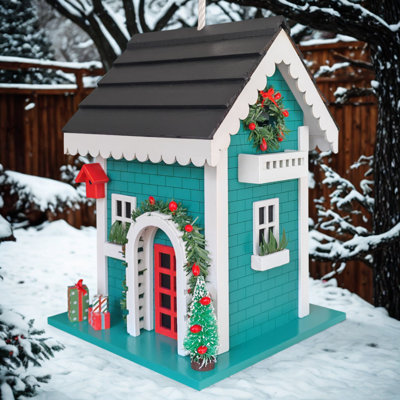 Christmastime Caretaker's Cottage Birdhouse