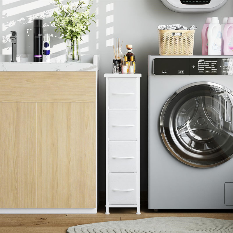 20 cm W Chest of 4 Drawers, White