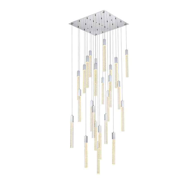 Luminaire suspendu à 25 lumières Aliha, Chrome