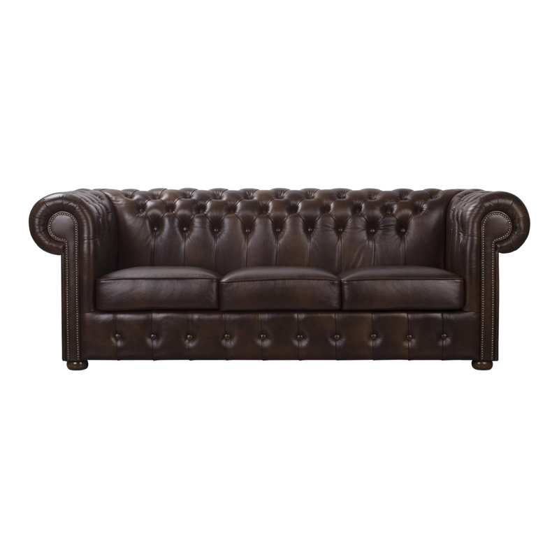 Tamberg Genuine Leather Sofa, 3, Brown
