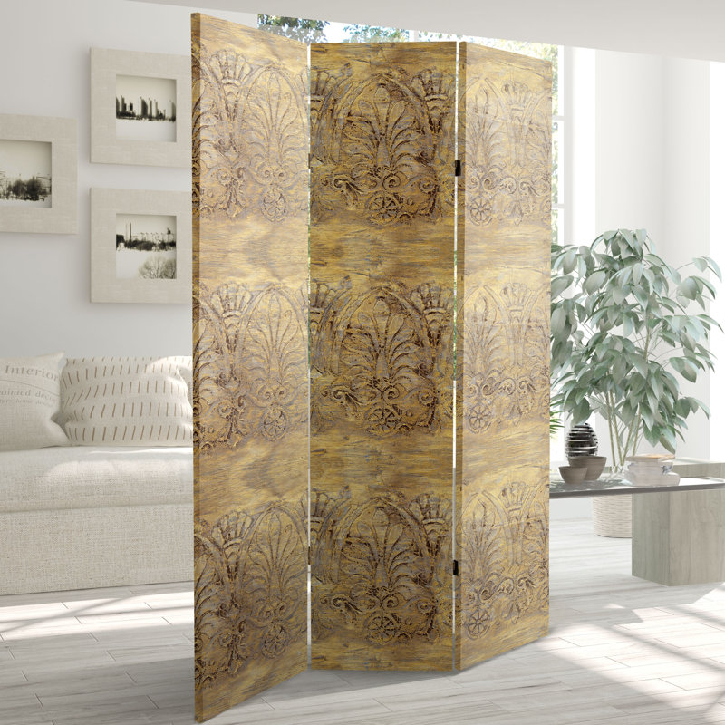 47.25'' 3 - Panel Folding Room Divider, Baroque Flourish