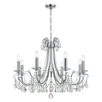 Lustre classique / traditionnel à 8 lumières de style bougie Itzhak