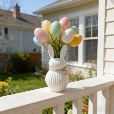 Moules en silicone pour un vase de lapins et un bricolage de lapins de Pâques en plâtre