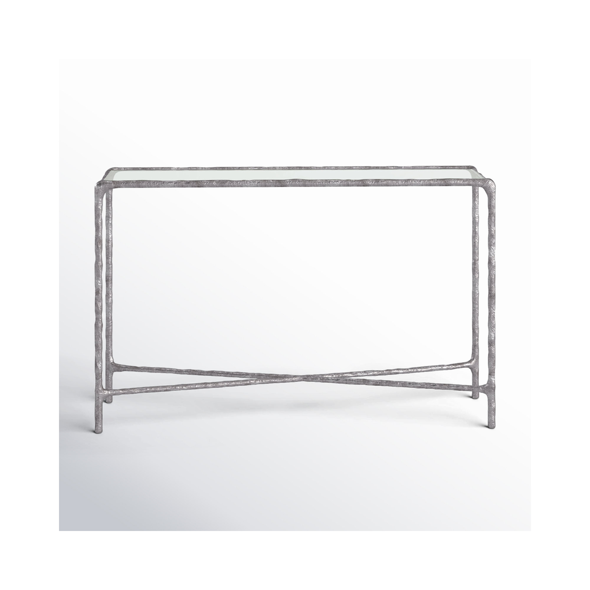 Evelynn 48'' Console Table, Silver, Clear