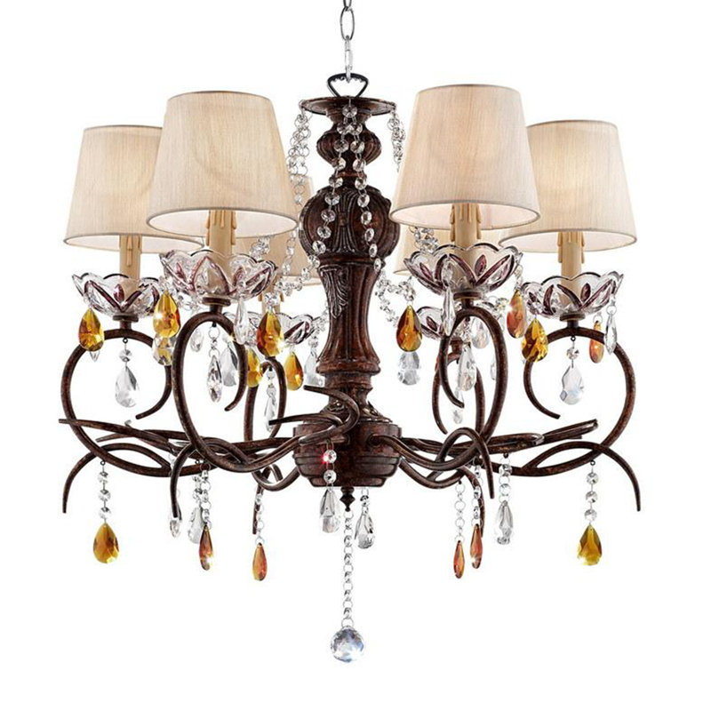 27" Tall Metal Ceiling Lamp "Magnolia" with finish and Crystal Accents