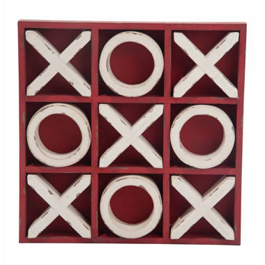 American Art Decor 2 Player Wood Tic Tac Toe